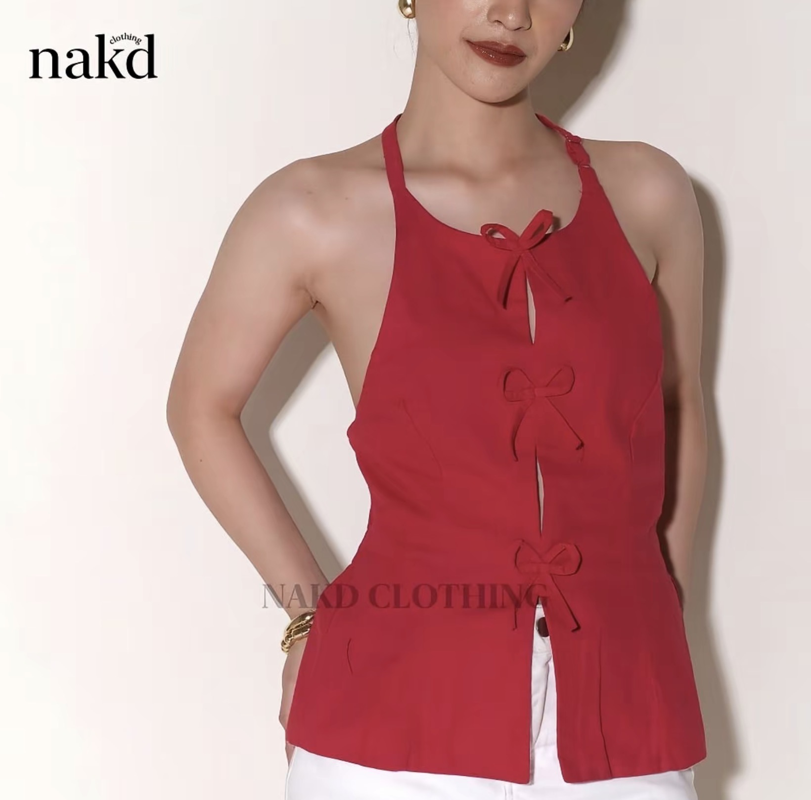 Acacia Halter Ribbon Top