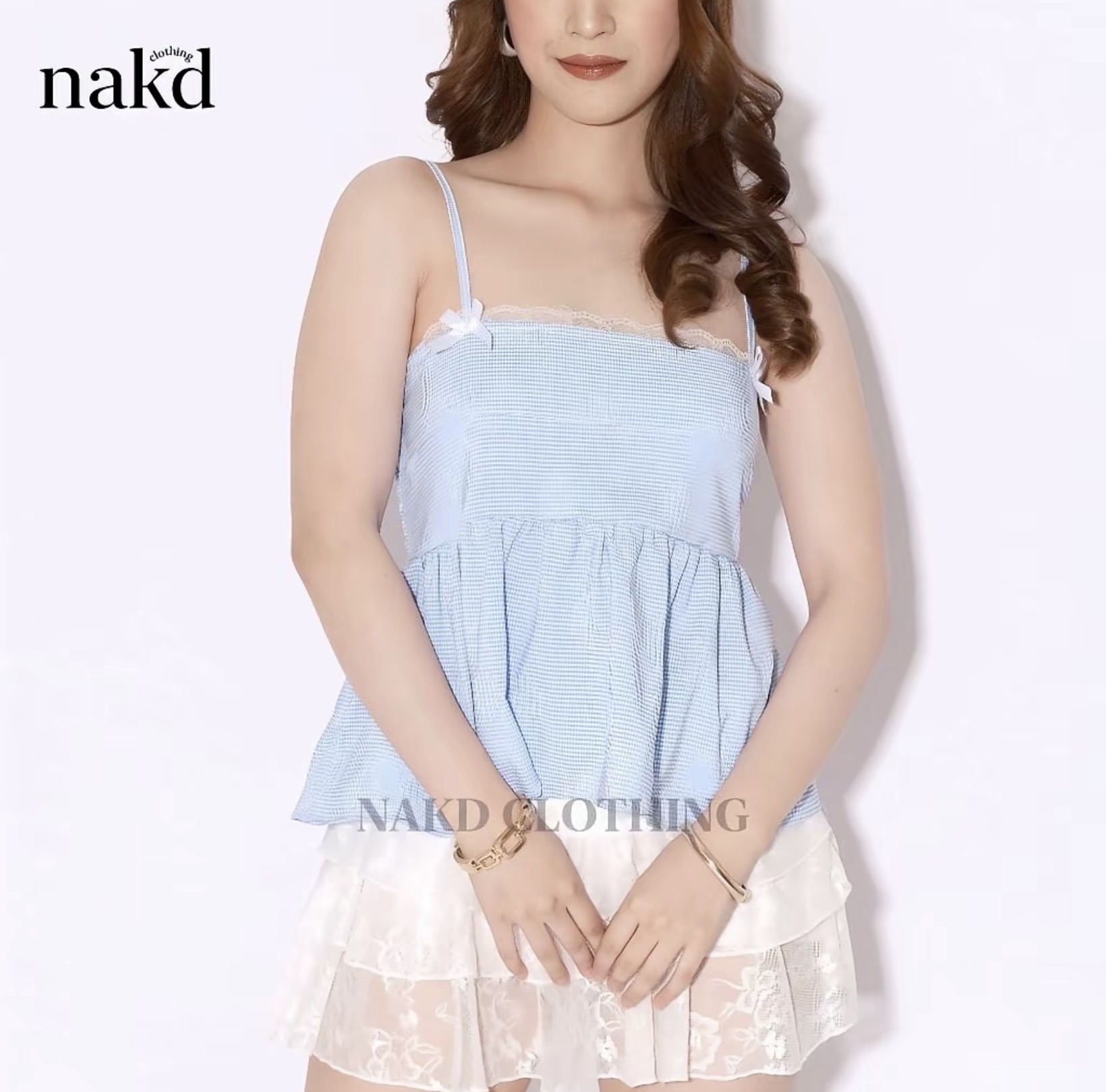 Feona Gingham Baby Doll Top